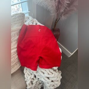 Women’s ribbed red ZYIA activewear shorts